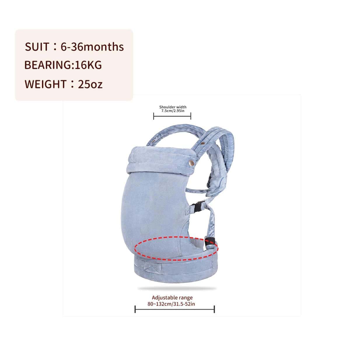 Mochila Portabebés �NEST BLANCHE� para recién nacidos a - Imagen 3