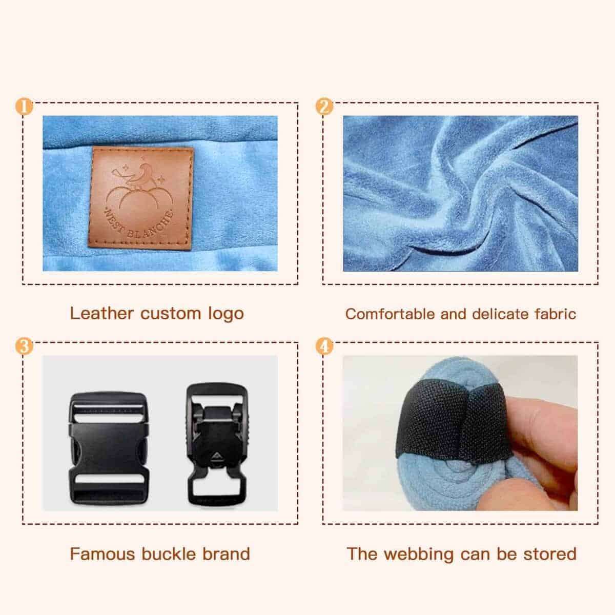 Mochila Portabebés �NEST BLANCHE� para recién nacidos a - Imagen 5