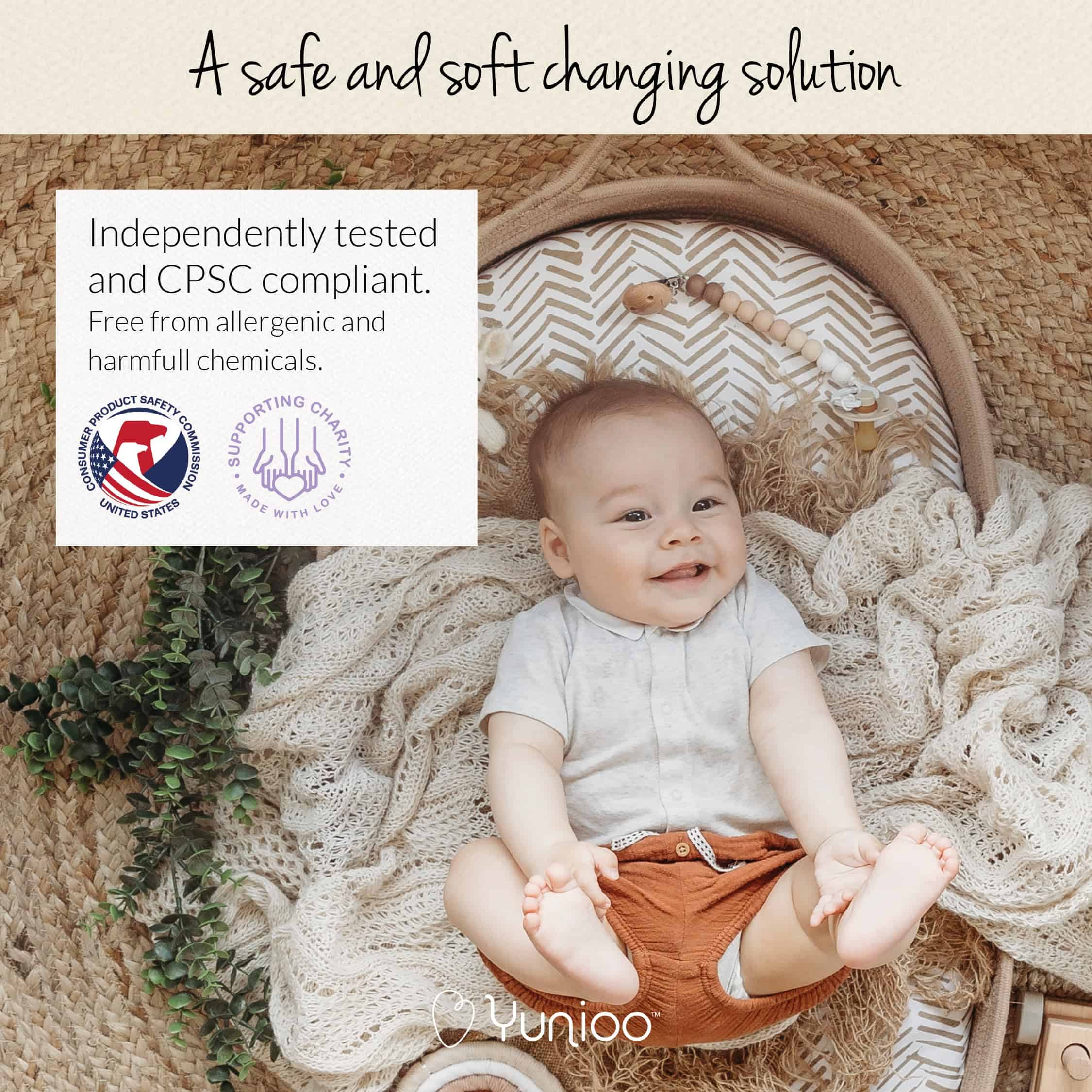 Cambiador de Bebé XL Reforzado Yunioo con Colchoneta de - Imagen 3