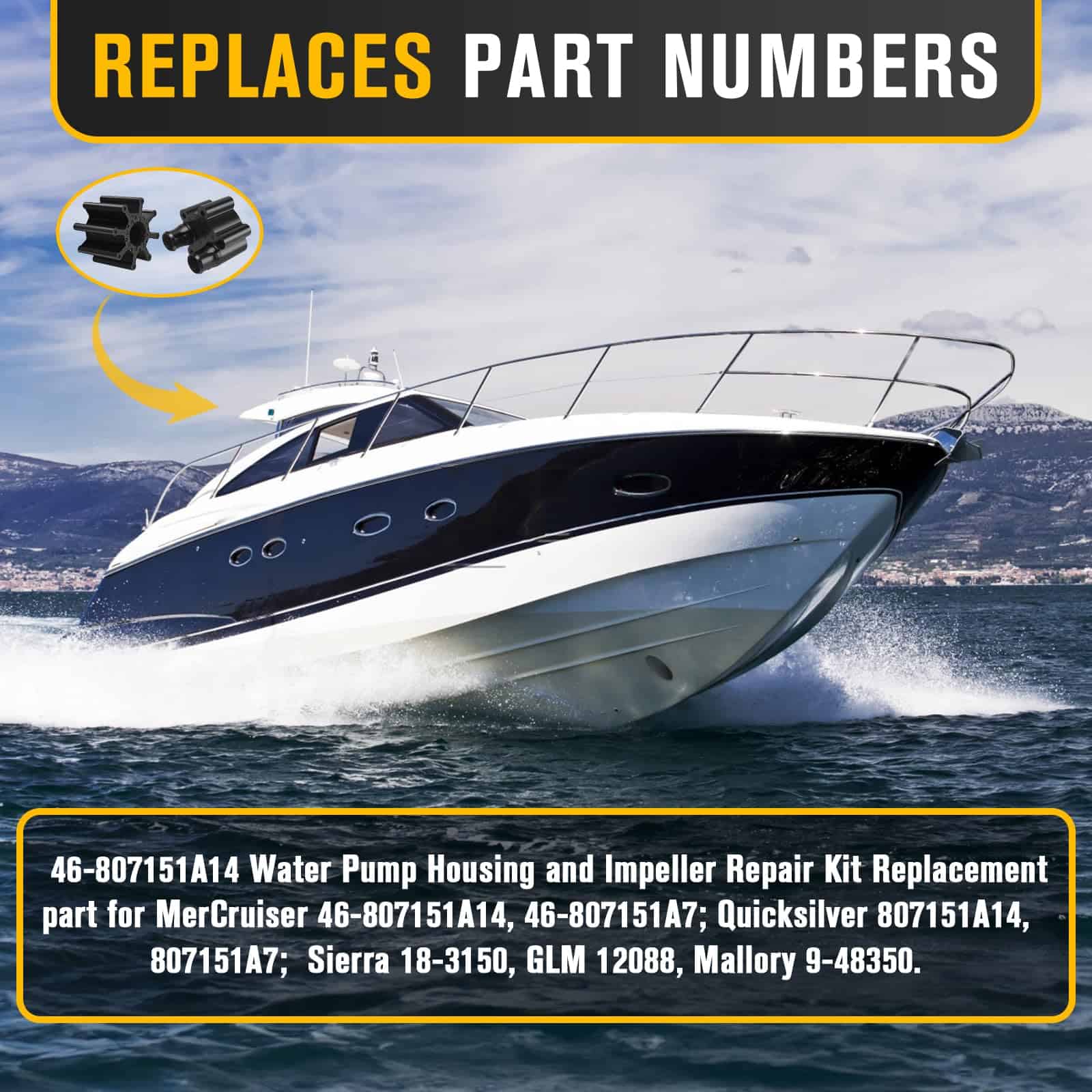 Kit de Impulsor de Bomba de Agua 807151A14 para Motores - Imagen 3