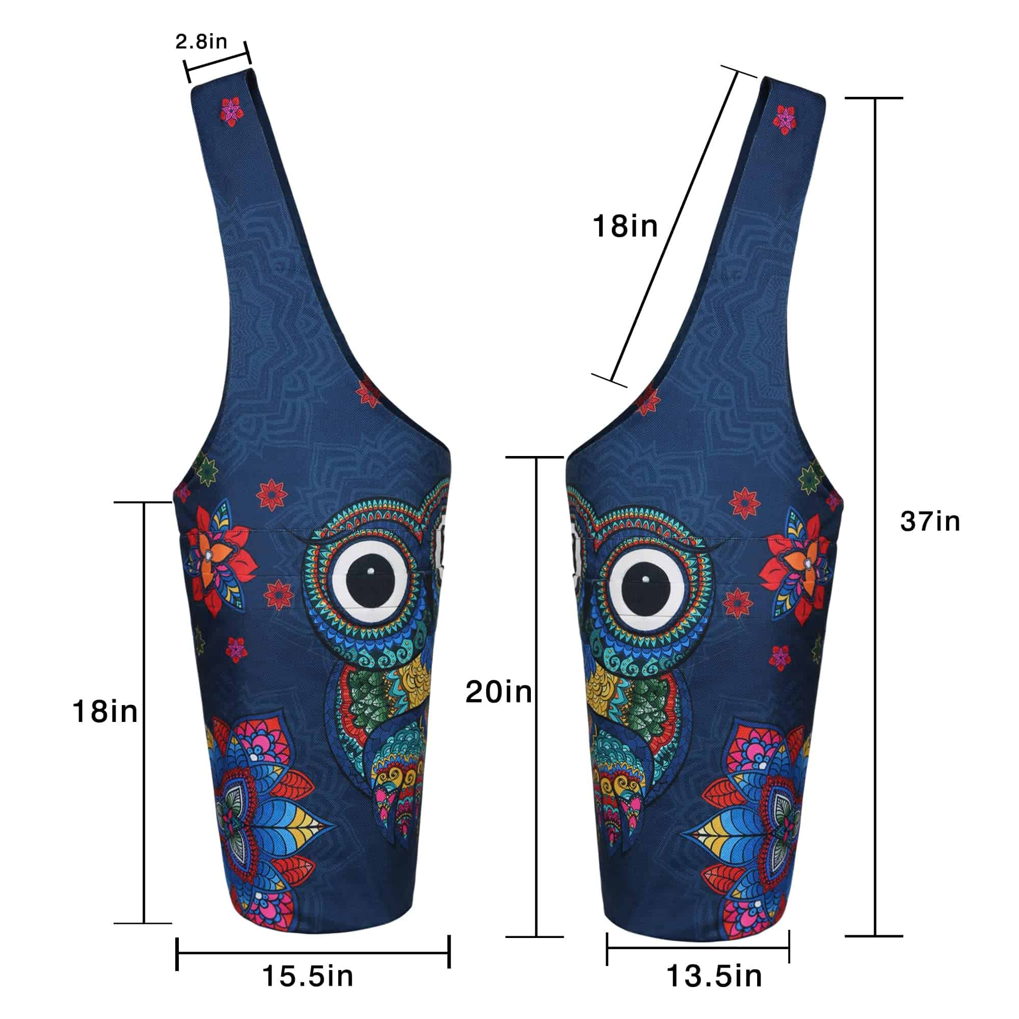 Bolso de transporte para tapete de yoga con diseño de búho - Imagen 5