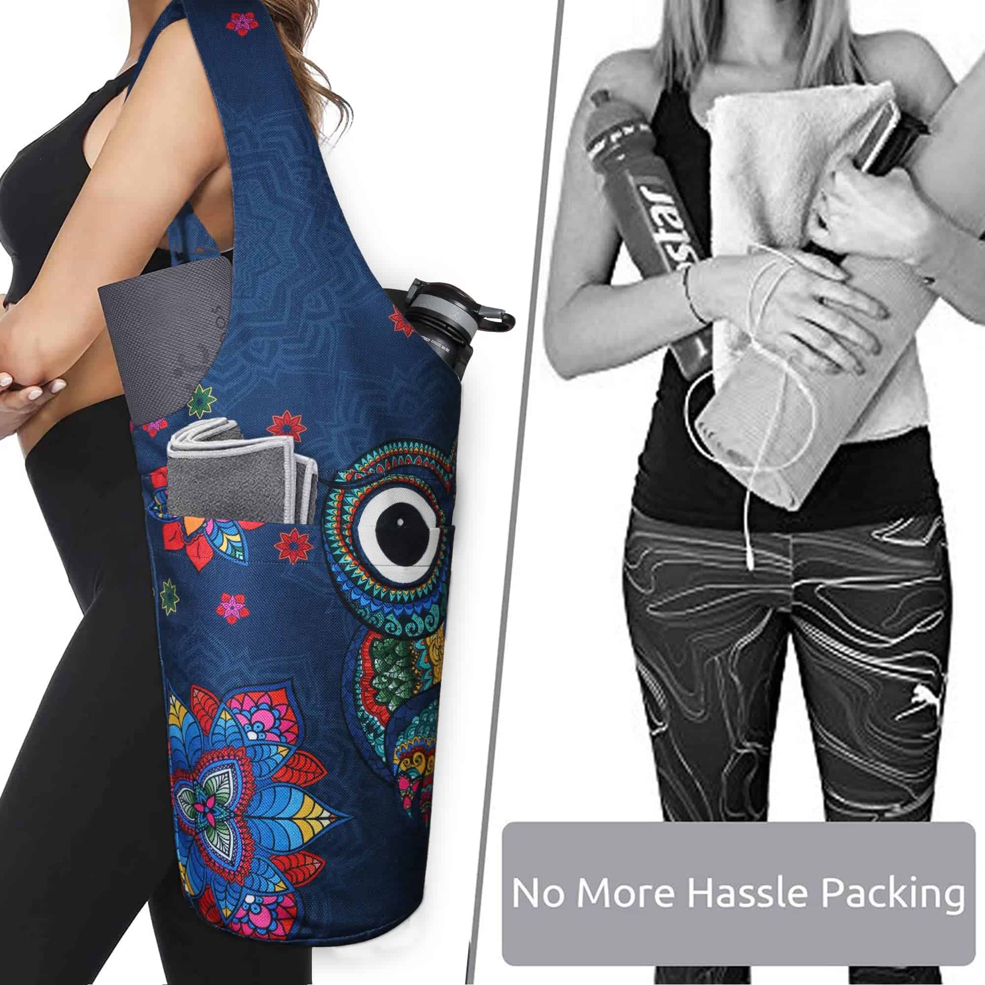 Bolso de transporte para tapete de yoga con diseño de búho - Imagen 6