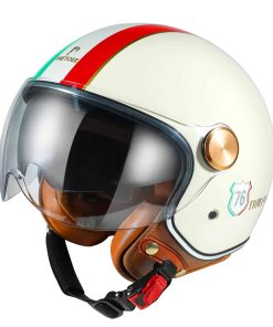 Casco de motocicleta de cara abierta Pretoee, casco clásico