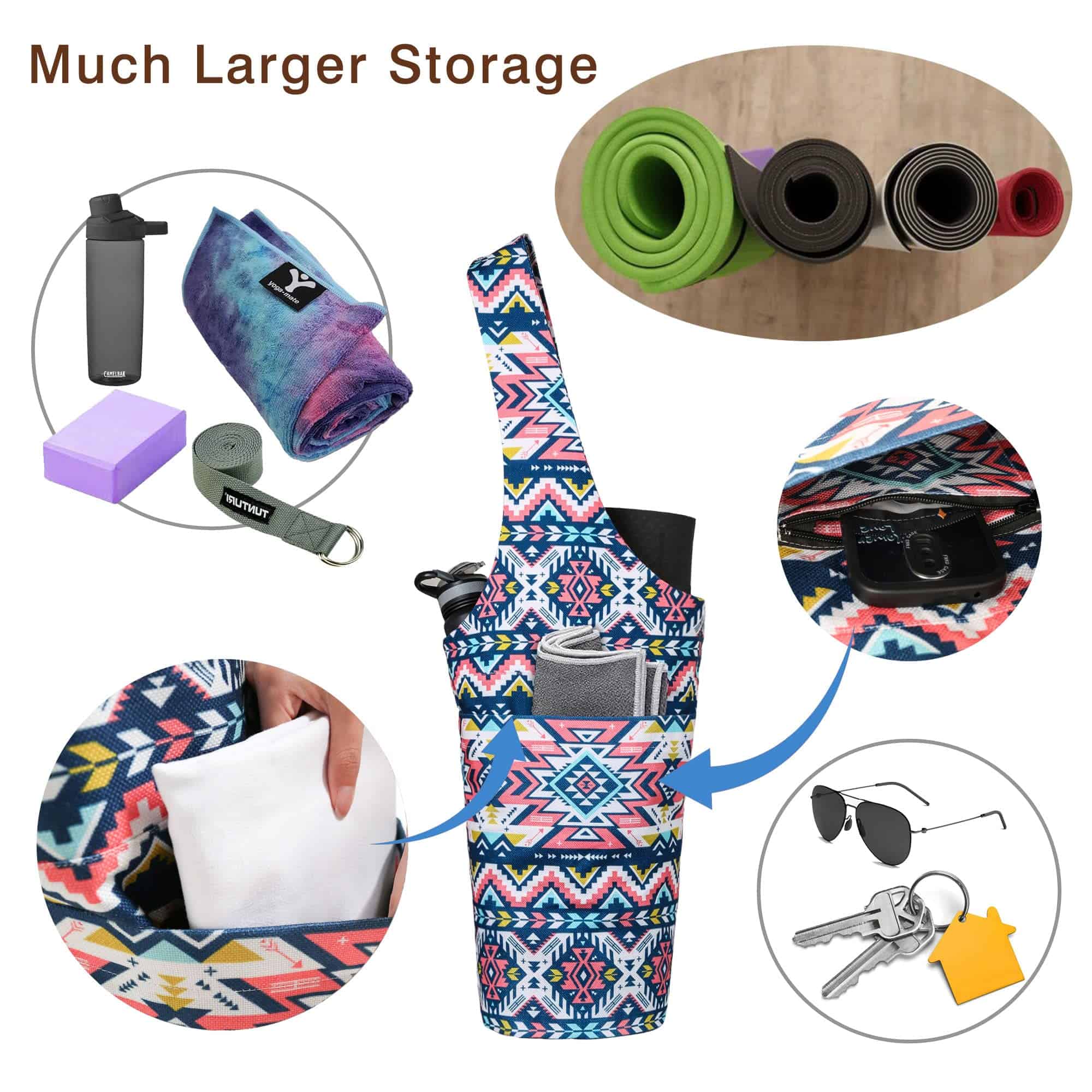 Bolso de Yoga Boho con Gran Bolsillo y Bolsillo con - Imagen 7