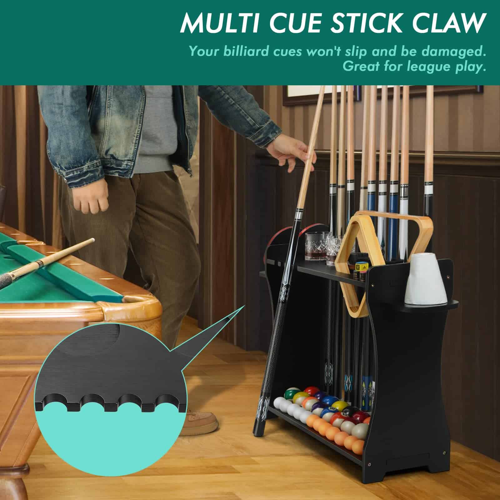 Soporte para Palo de Billar XCSOURCE, Soporte de Pie 2-IN-1 - Imagen 5