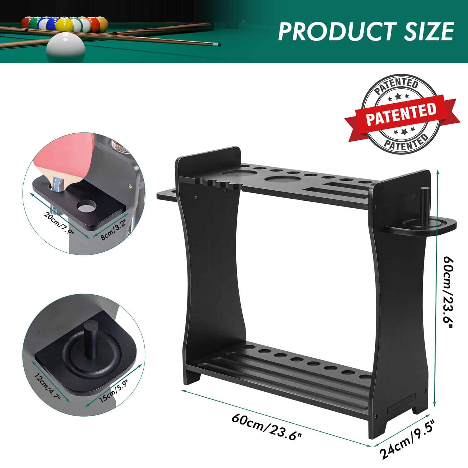 Soporte para Palo de Billar XCSOURCE, Soporte de Pie 2-IN-1 - Imagen 7