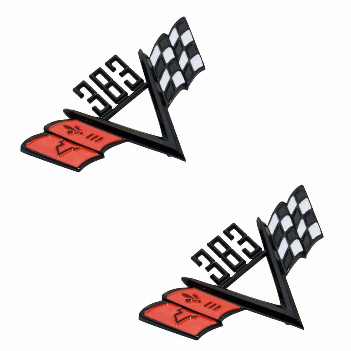 Emblema de guardabarros personalizado 383 -Negro Rojo