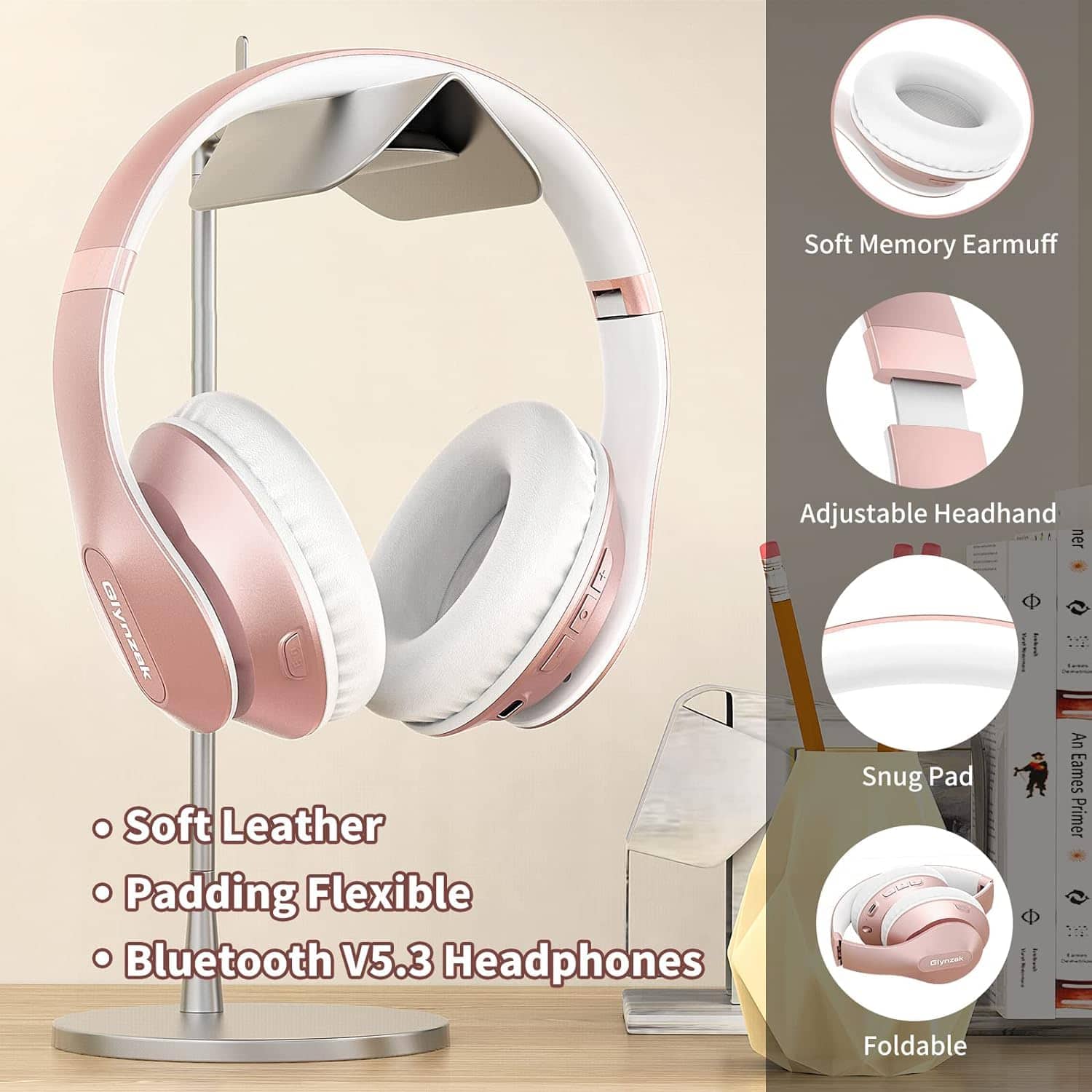 Audífonos inalámbricos Bluetooth Glynzak Over Ear 65H de - Imagen 5