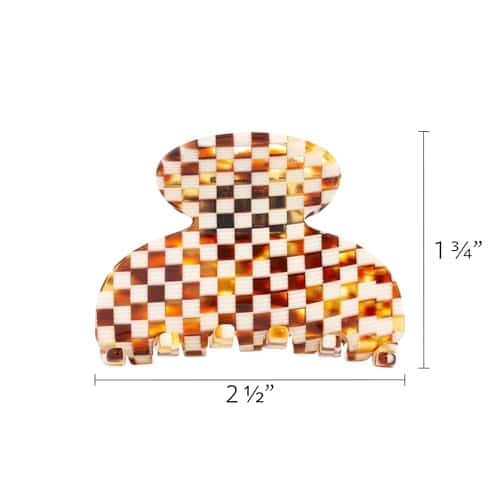 Francia Luxe Pequeño Clip de Garra de Alta Costura, Damier - Imagen 3