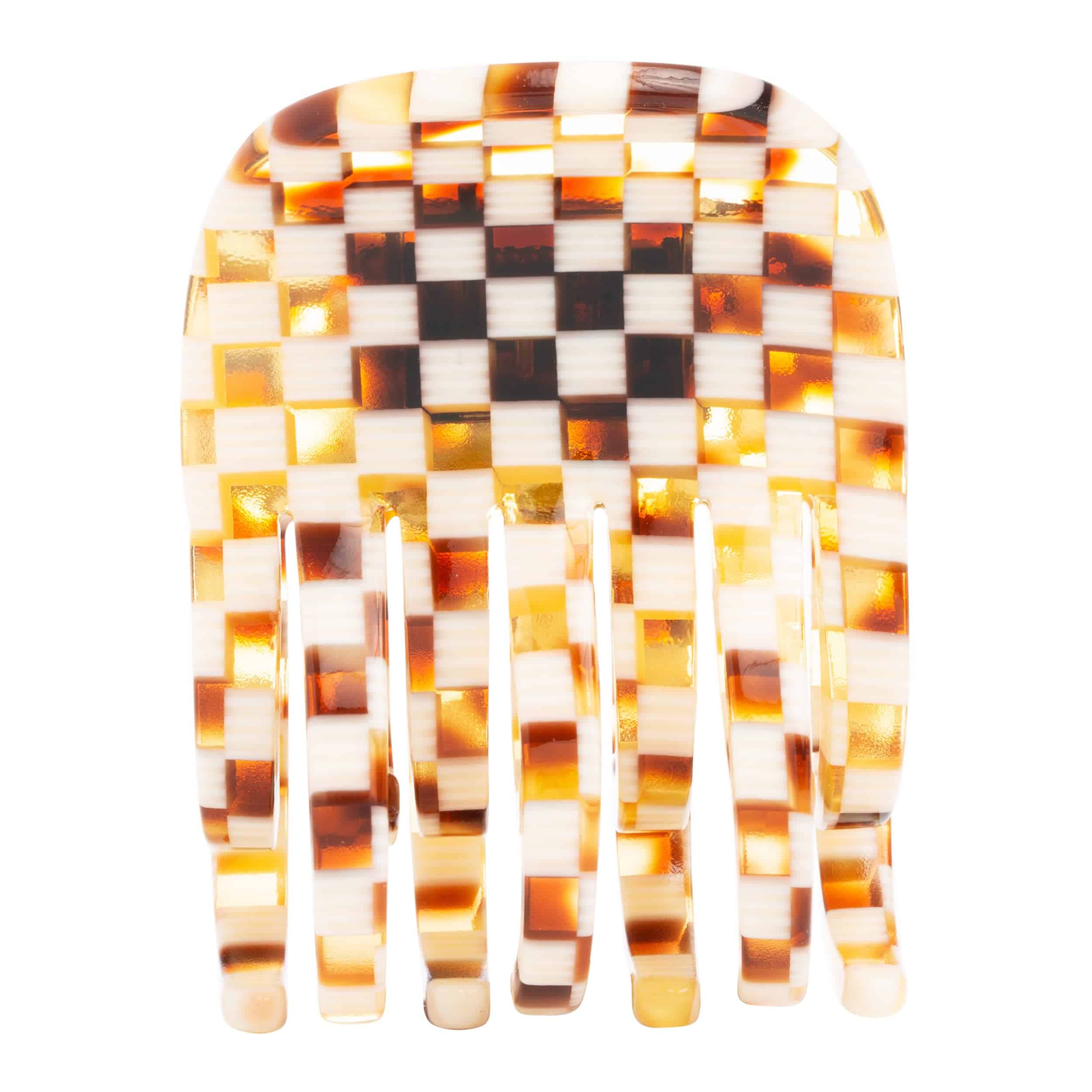 France Luxe Double Tooth Claw Clip, Chequered Board - Imagen 6