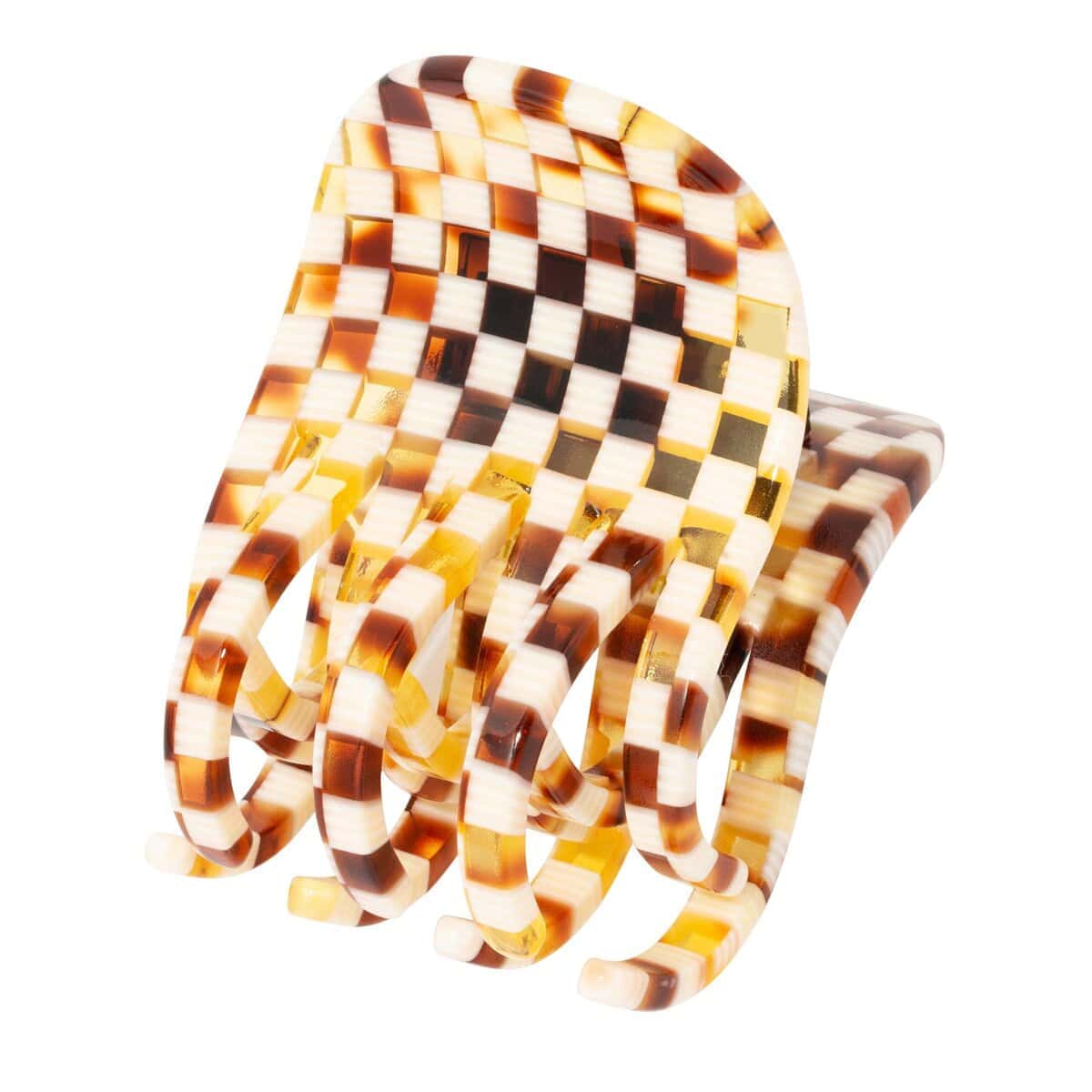 France Luxe Double Tooth Claw Clip, Chequered Board