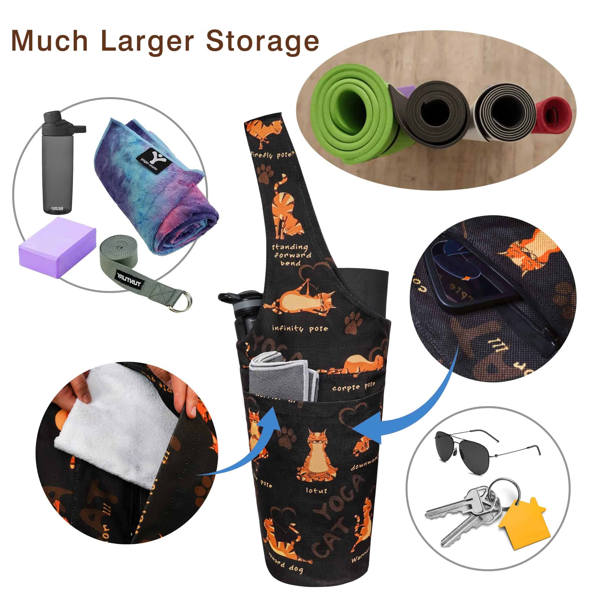 Bolso para tapete de yoga - Tote largo con gran bolsillo - Imagen 7