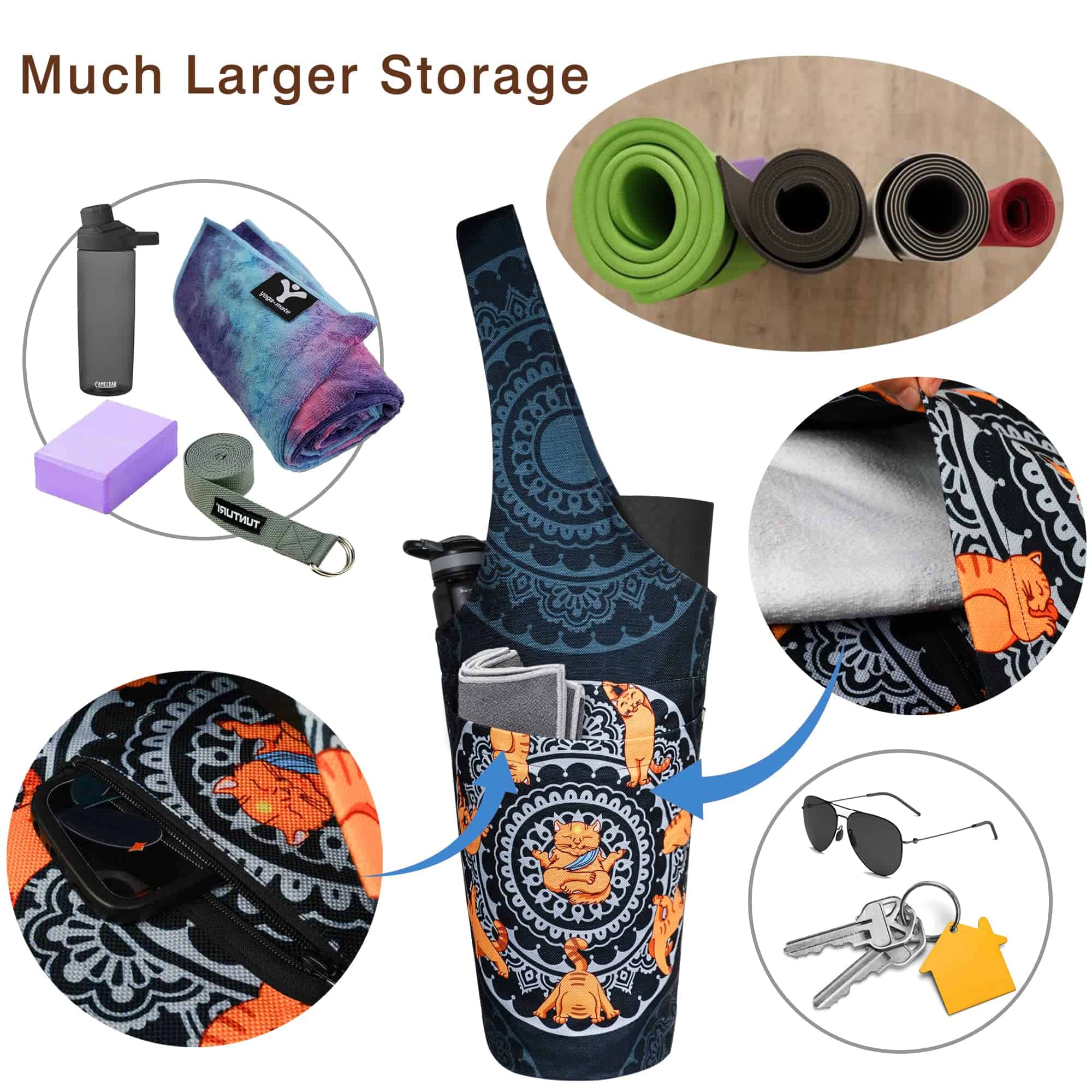 Bolsa de yoga BagYG - Bolso largo con bolsillos que - Imagen 7