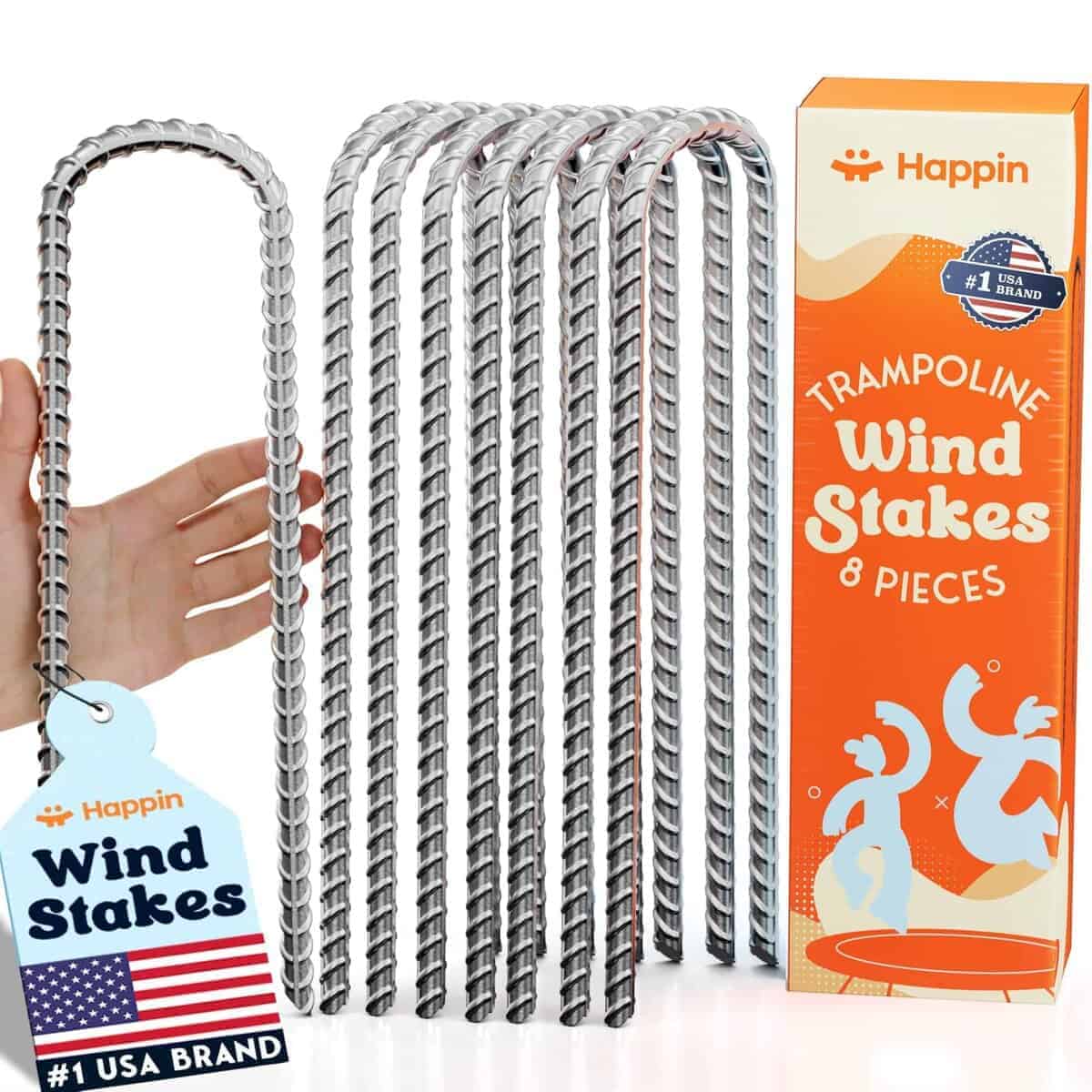 Anclajes de Trampolín Ultrarresistentes Happin para Viento