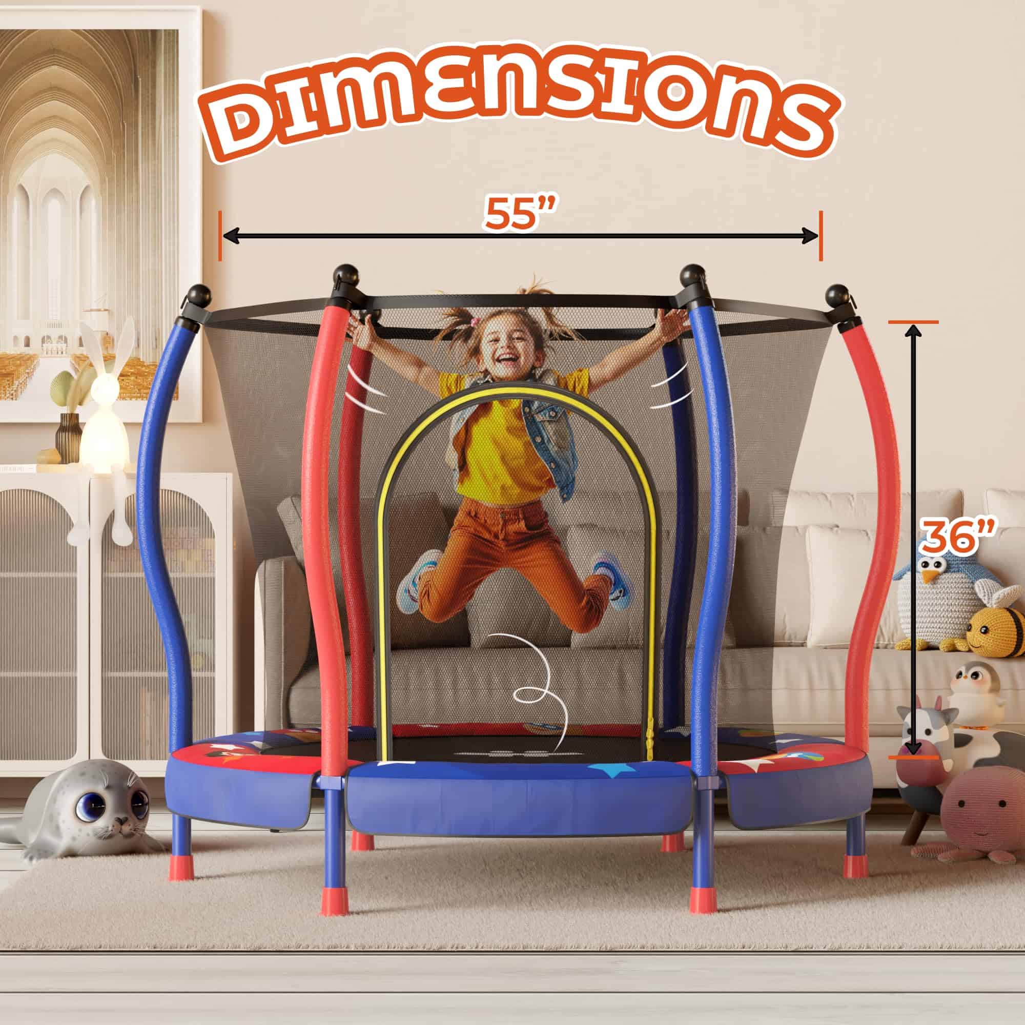 Trampolín para Niños de 55 Pulgadas para Interiores & - Imagen 5