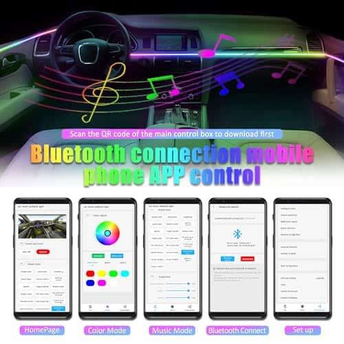 Luces de ambiente interiores para automóviles HMYC, 18 en 1 - Imagen 8