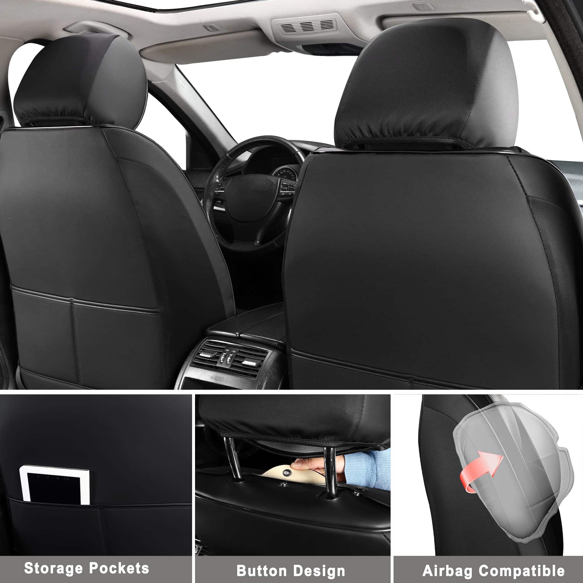 Fundas de Asiento para Coche Huidasource Juego Completo, - Imagen 4