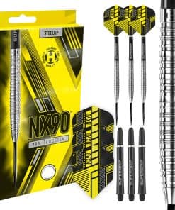 Dardos Harrows NX90, Juego de Dardos de Punta de Acero de
