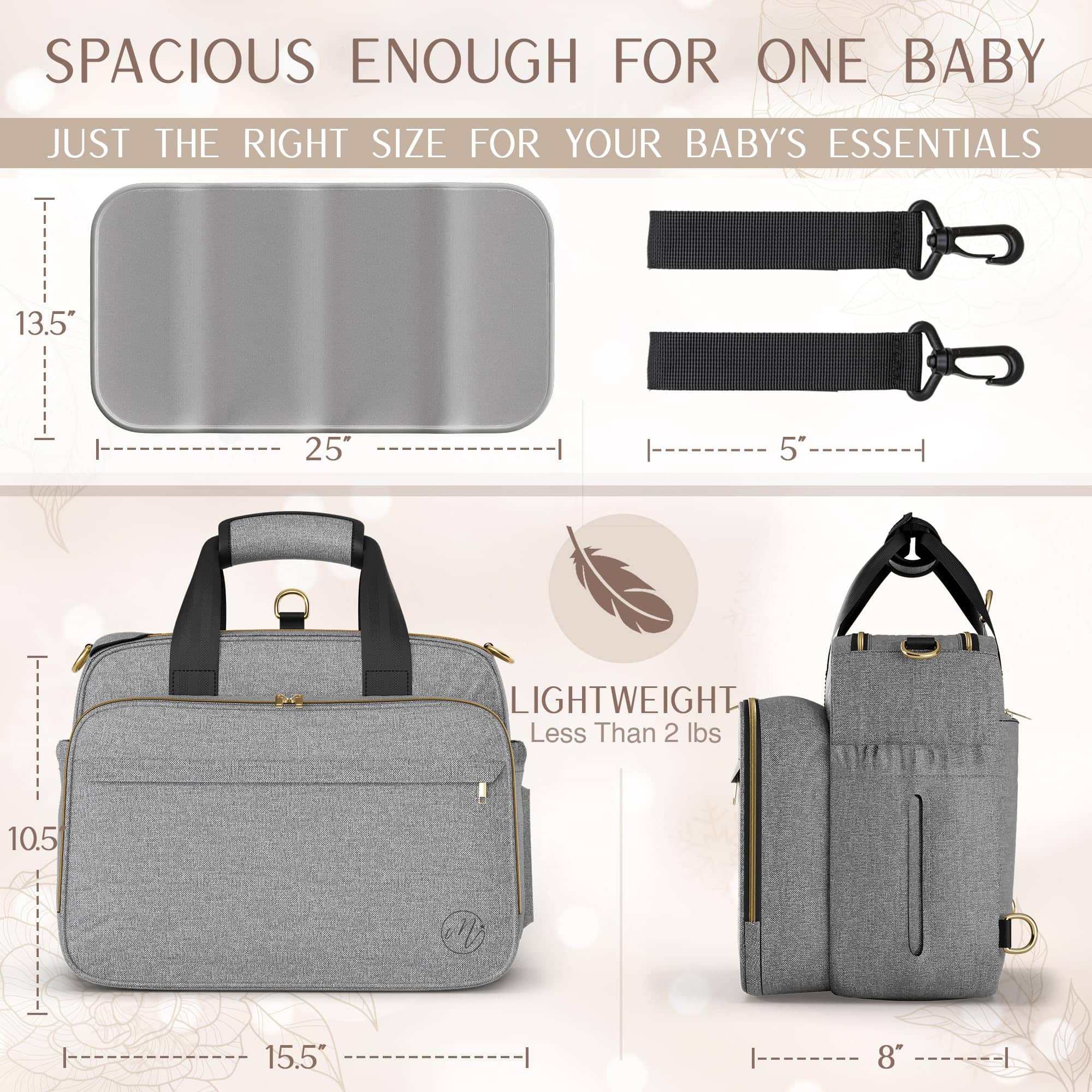 Bolso de pañales convertible 4 en 1 Mellories - Se - Imagen 5