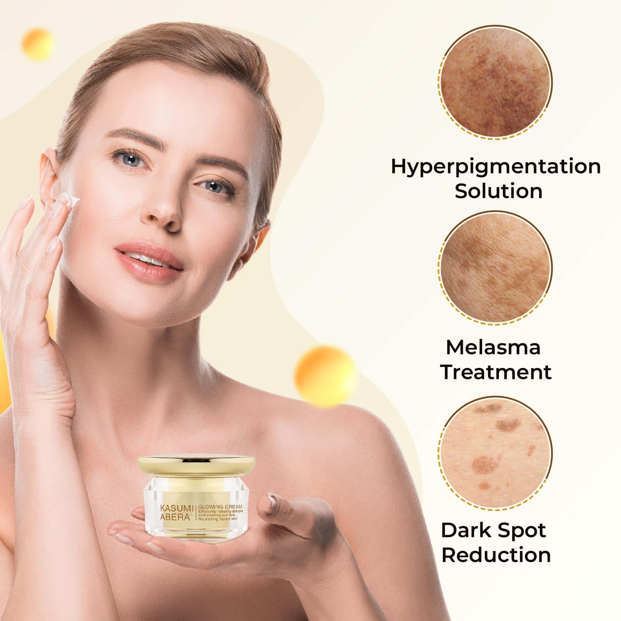 Crema ABERA Kasumi Melasma, Removedor de Manchas Oscuras - Imagen 3