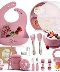 Juego de Alimentación para Bebés de Silicona sin BPA de 17