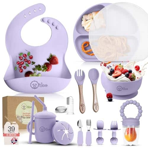 Set de Alimentación para Bebés de 17 Piezas de Silicona