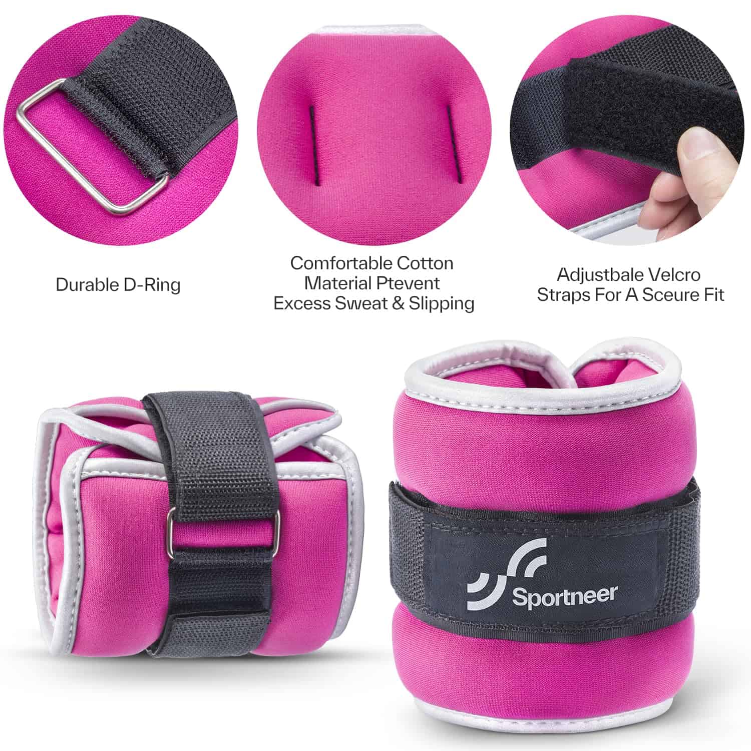 Pesas para Tobillo y Muñeca Sportneer - Par de 0.5/1/2/3/5 - Imagen 3