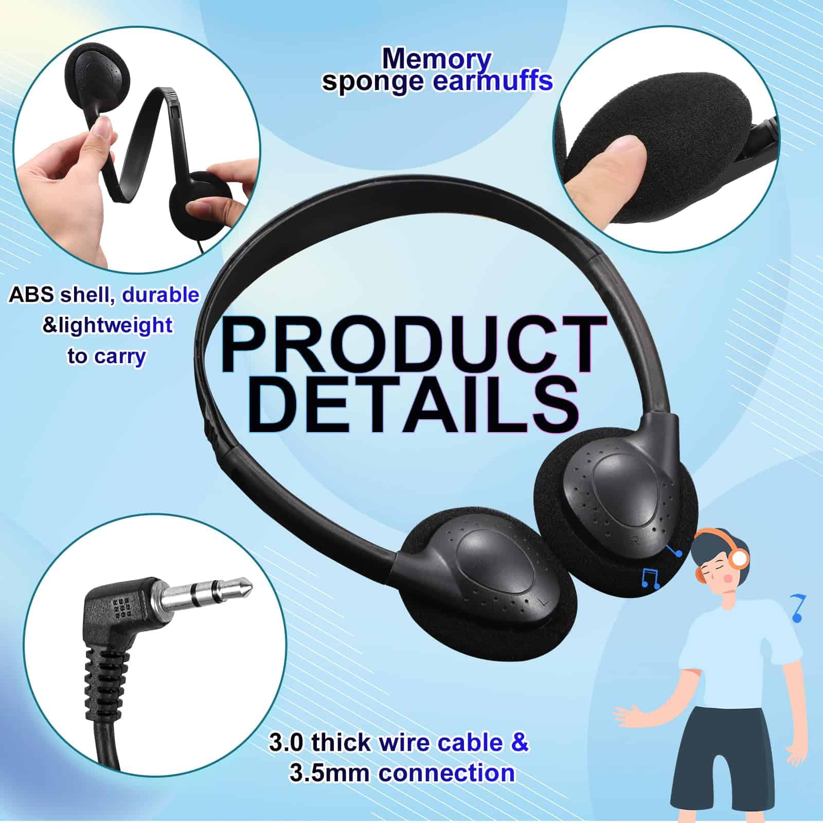 CN-Outlet 10 Paquetes de Audífonos Escolares al Por Mayor - Imagen 4