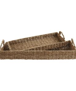 Canasta de hierba marina larga de Mud Pie, Marrón