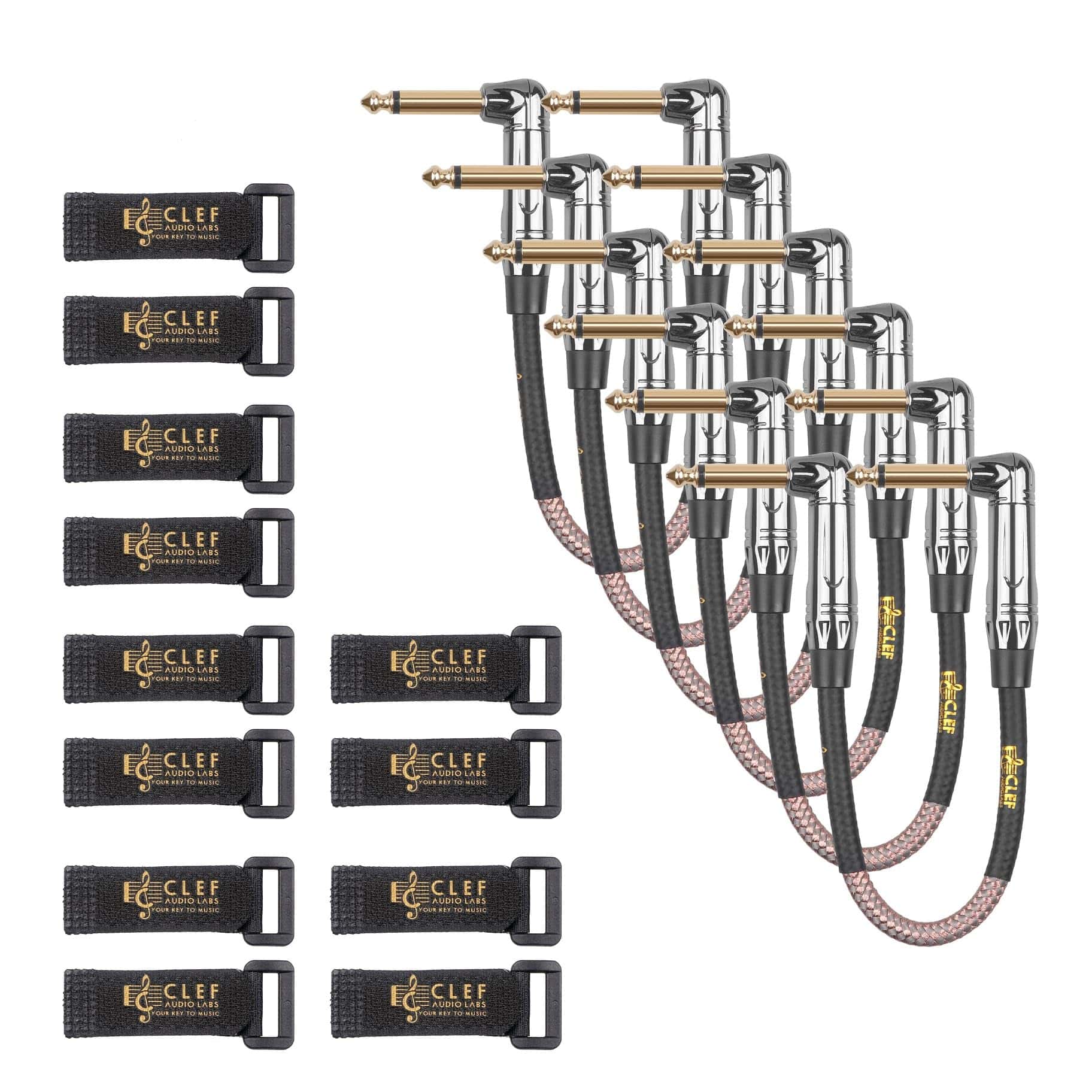 Clef Audio Labs 6.35mm TS a 6.35mm TS Angulado a Angulado,