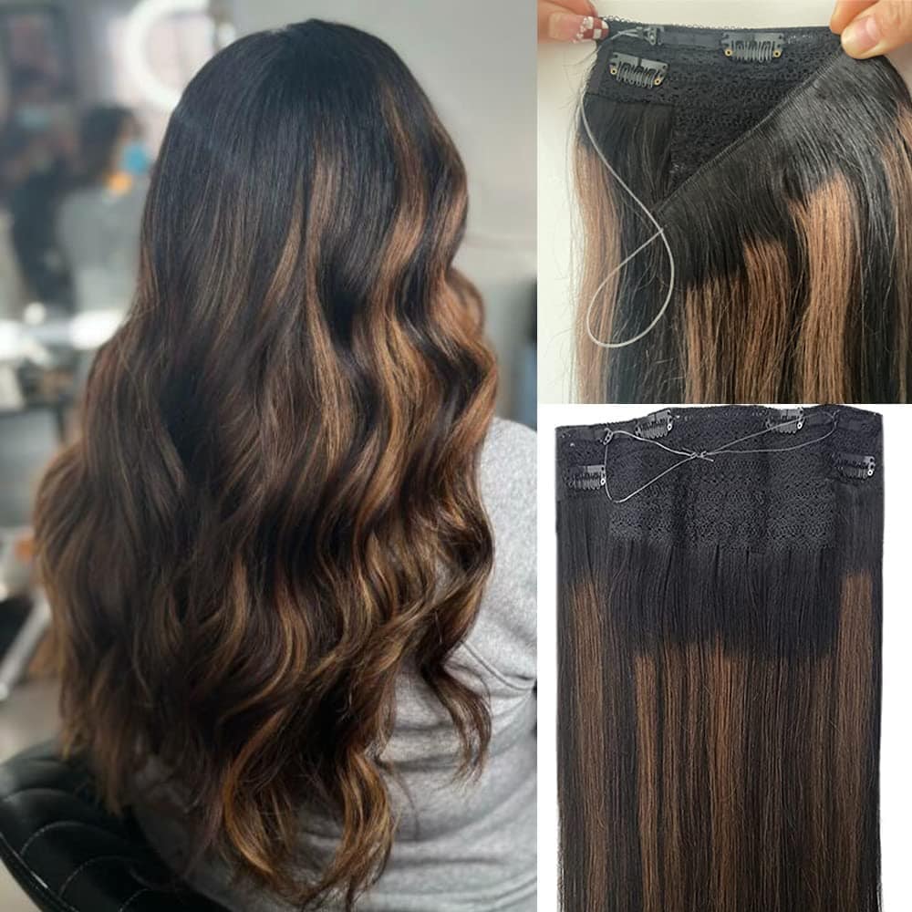 Extensiones de Cabello en Alambre degradado marrón,