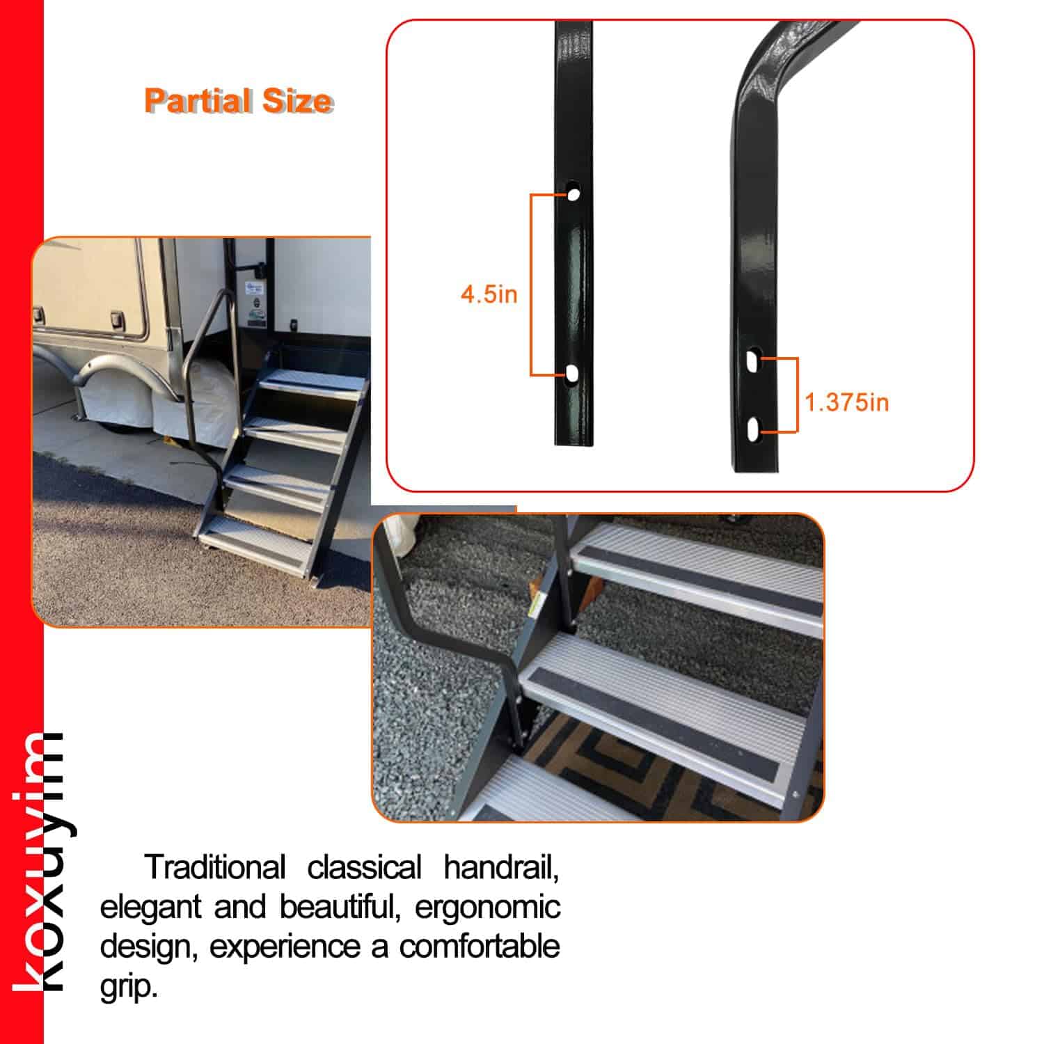Barandilla para escalón para escalón de entrada de RV Step - Imagen 6
