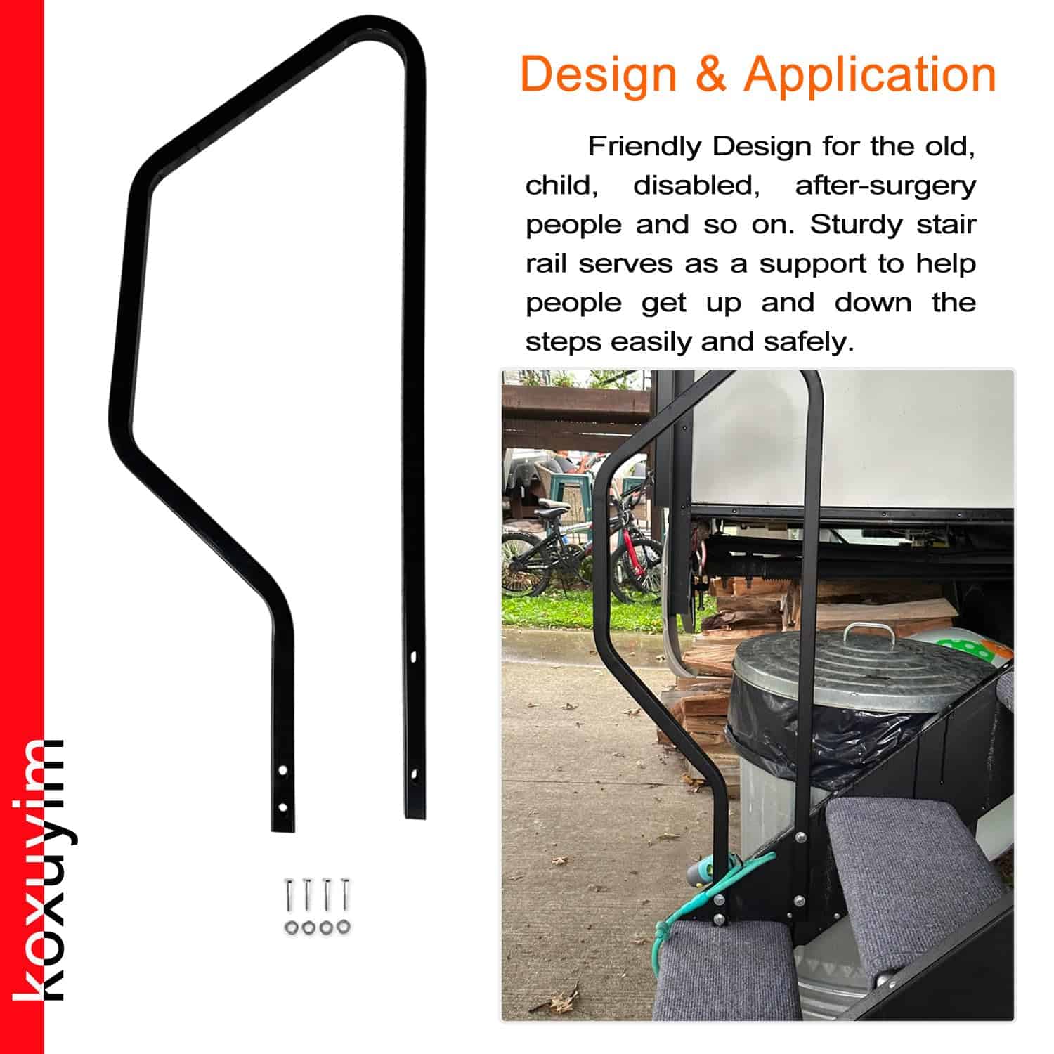 Barandilla para escalón para escalón de entrada de RV Step - Imagen 4