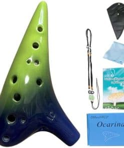 Ocarina de 12 Agujeros DHwebWLP con Libro de -Verde y Azul