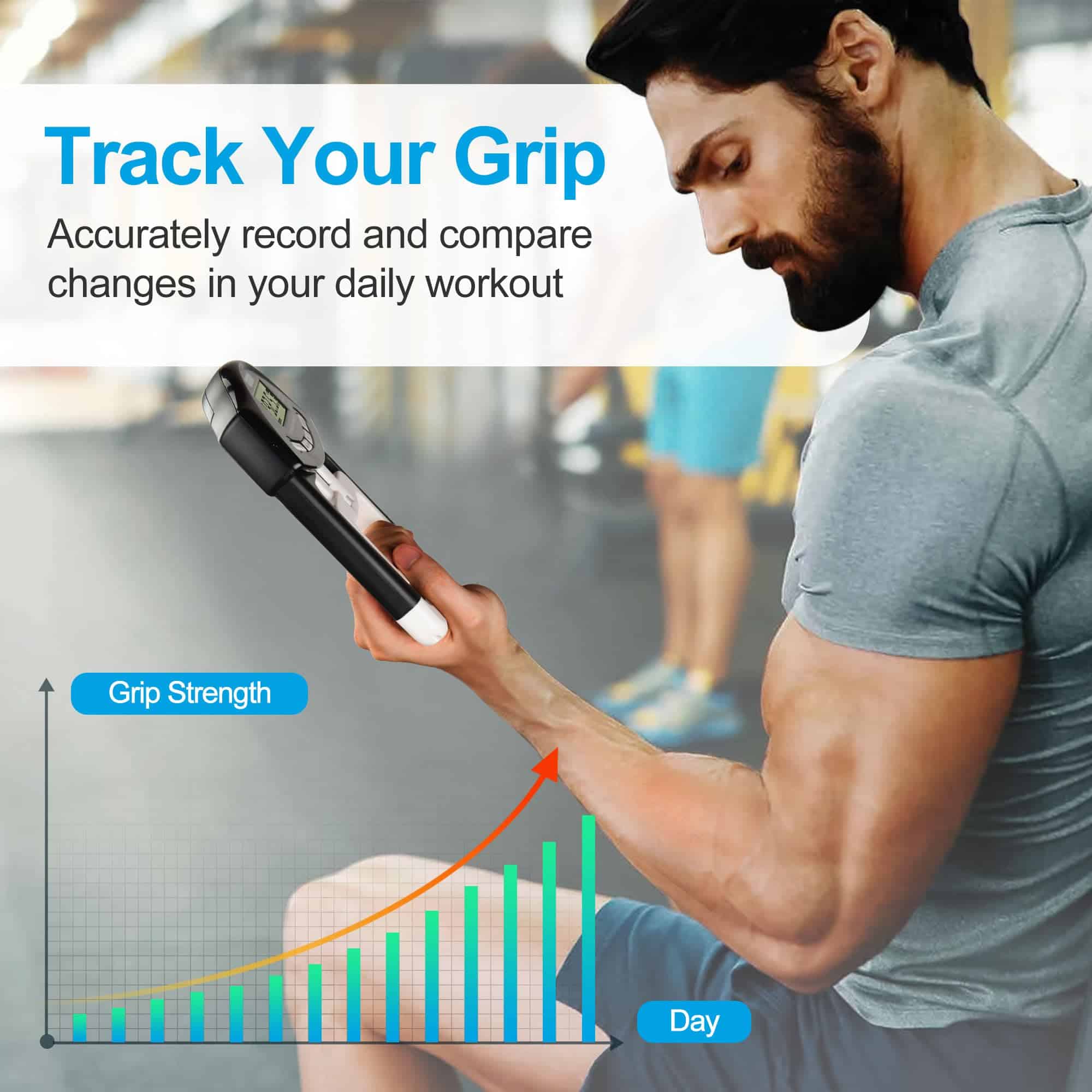 Medidor de fuerza de agarre de mano - Dinamómetro para - Imagen 3