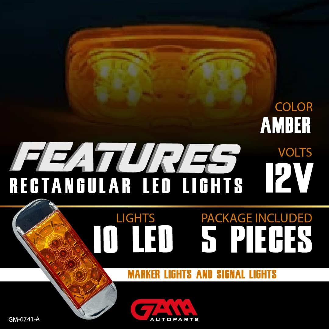 GAMA 5x Luz de Marcador LED Lateral de Remolque Ámbar, 4x2 - Imagen 3