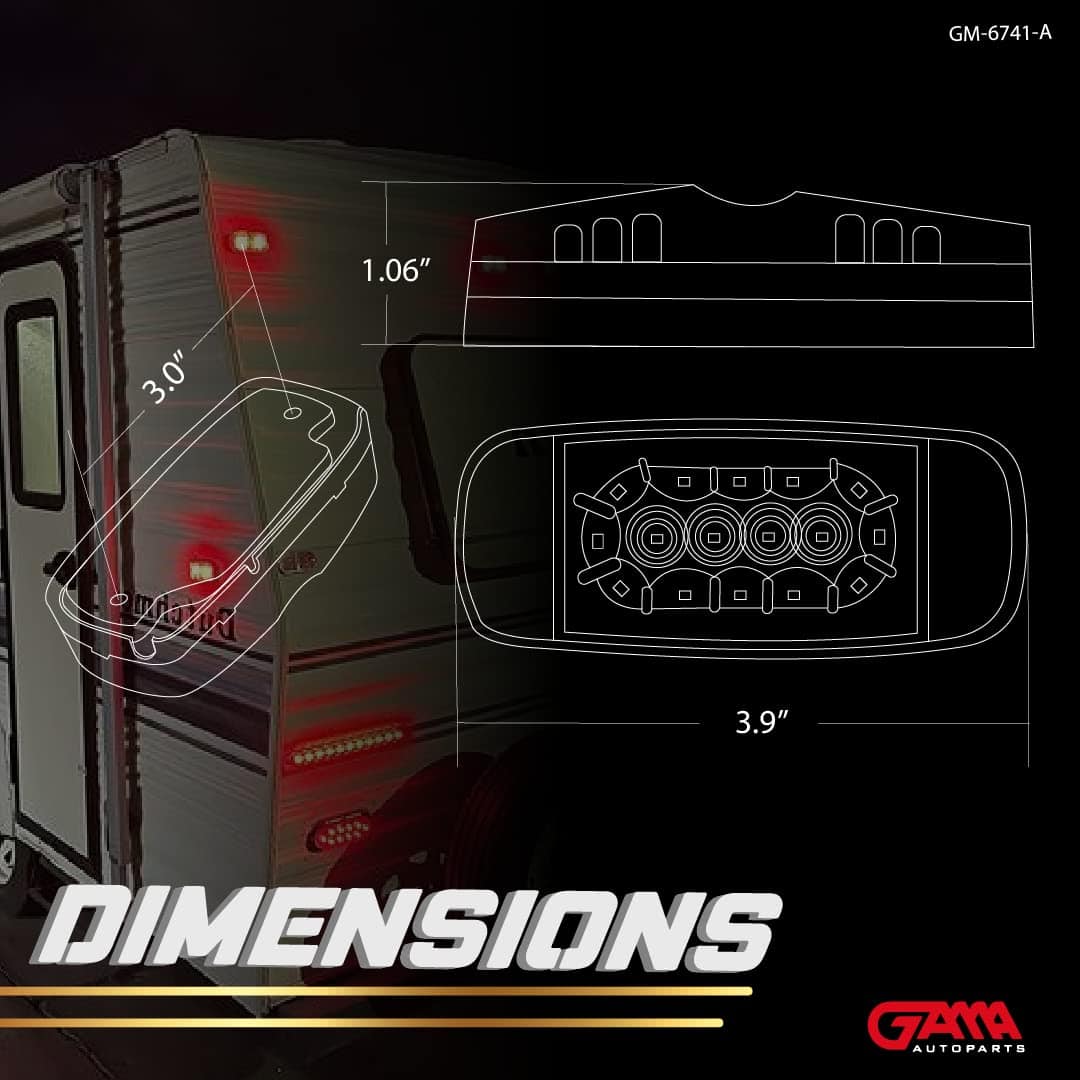 GAMA 5x Luz de Marcador LED Lateral de Remolque Ámbar, 4x2 - Imagen 5