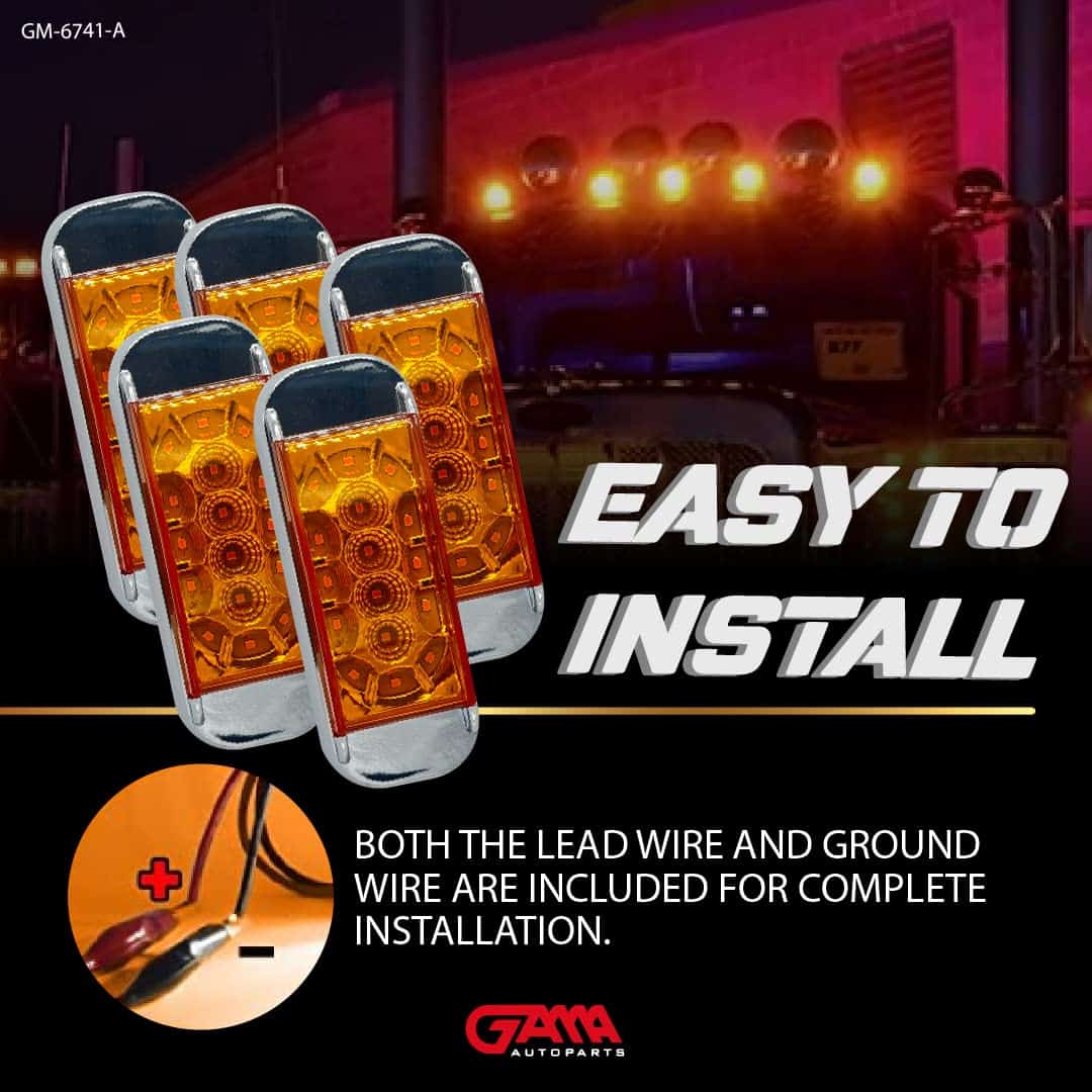 GAMA 5x Luz de Marcador LED Lateral de Remolque Ámbar, 4x2 - Imagen 4