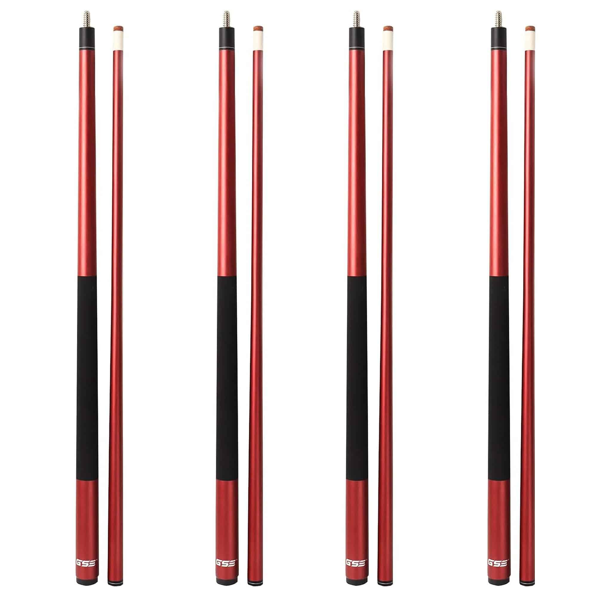 Juego de 4 Palos de Billar de Fibra de Vidrio Compuesto de