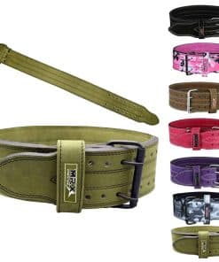 Cinturón de Cuero para Levantamiento de Pesas -Verde Oliva