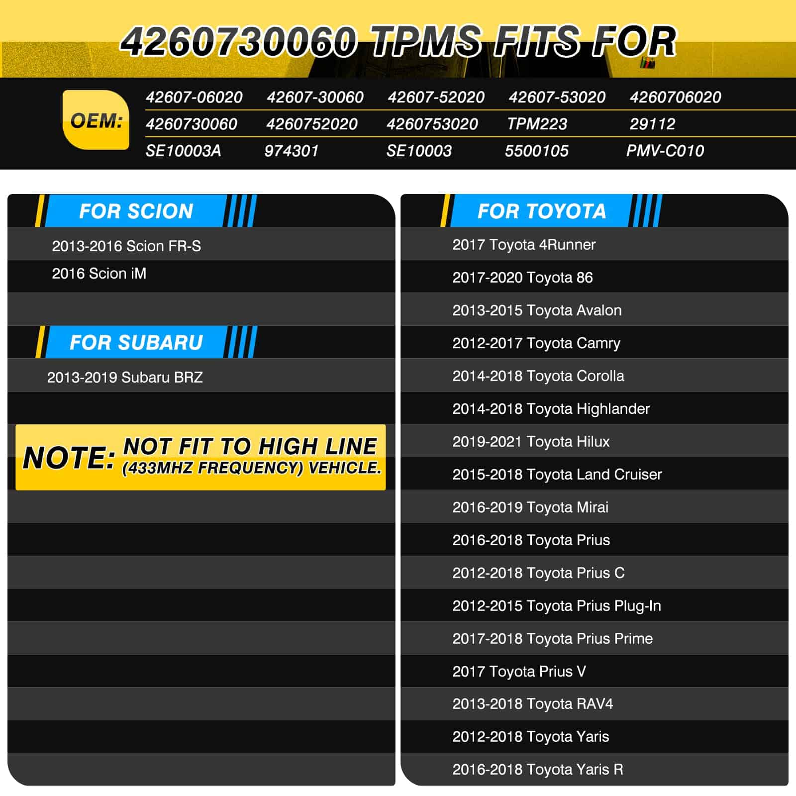 Sensor de presión de neumáticos TPMS adecuado para Toyota - Imagen 3