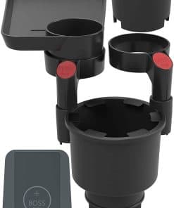 Portavasos triple para automóvil con bandeja ajustable y