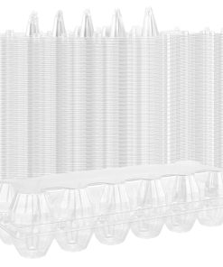 FUNSUEI 50 Pack Plastic Egg Cartons Bulk, 12 Egg Reusable