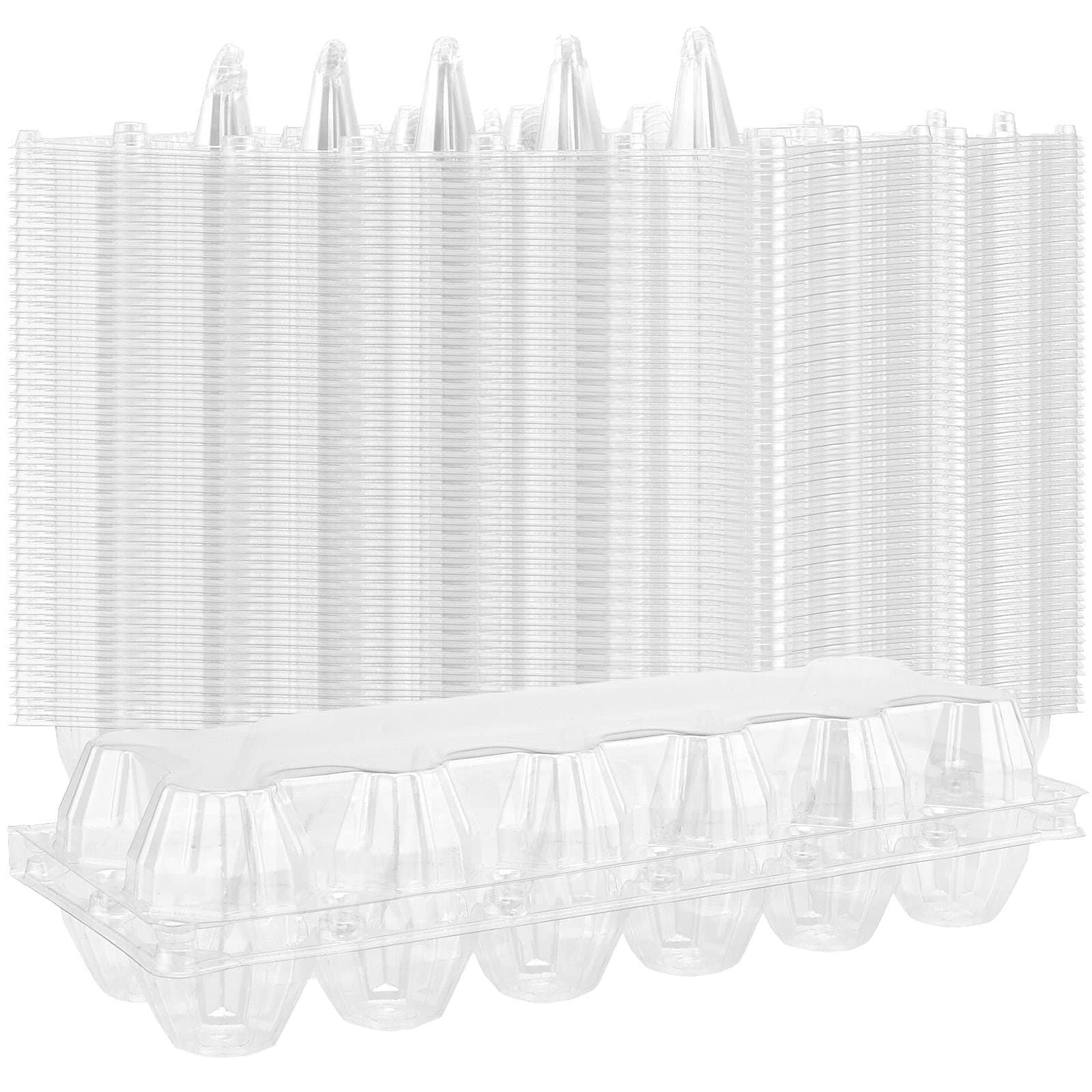 FUNSUEI 50 Pack Plastic Egg Cartons Bulk, 12 Egg Reusable