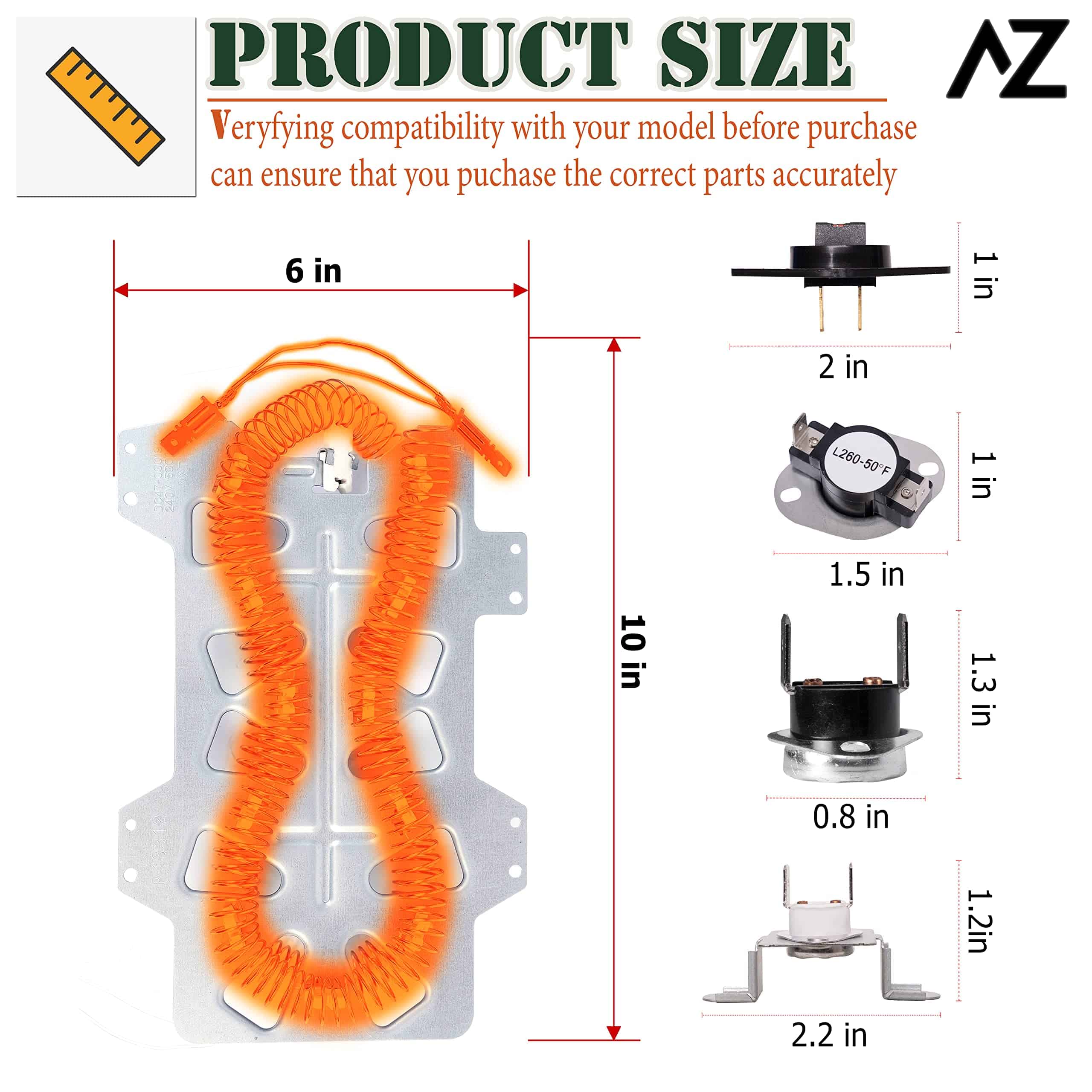 Elemento Calefactor para Secadora para Samsung Reemplaza - Imagen 5