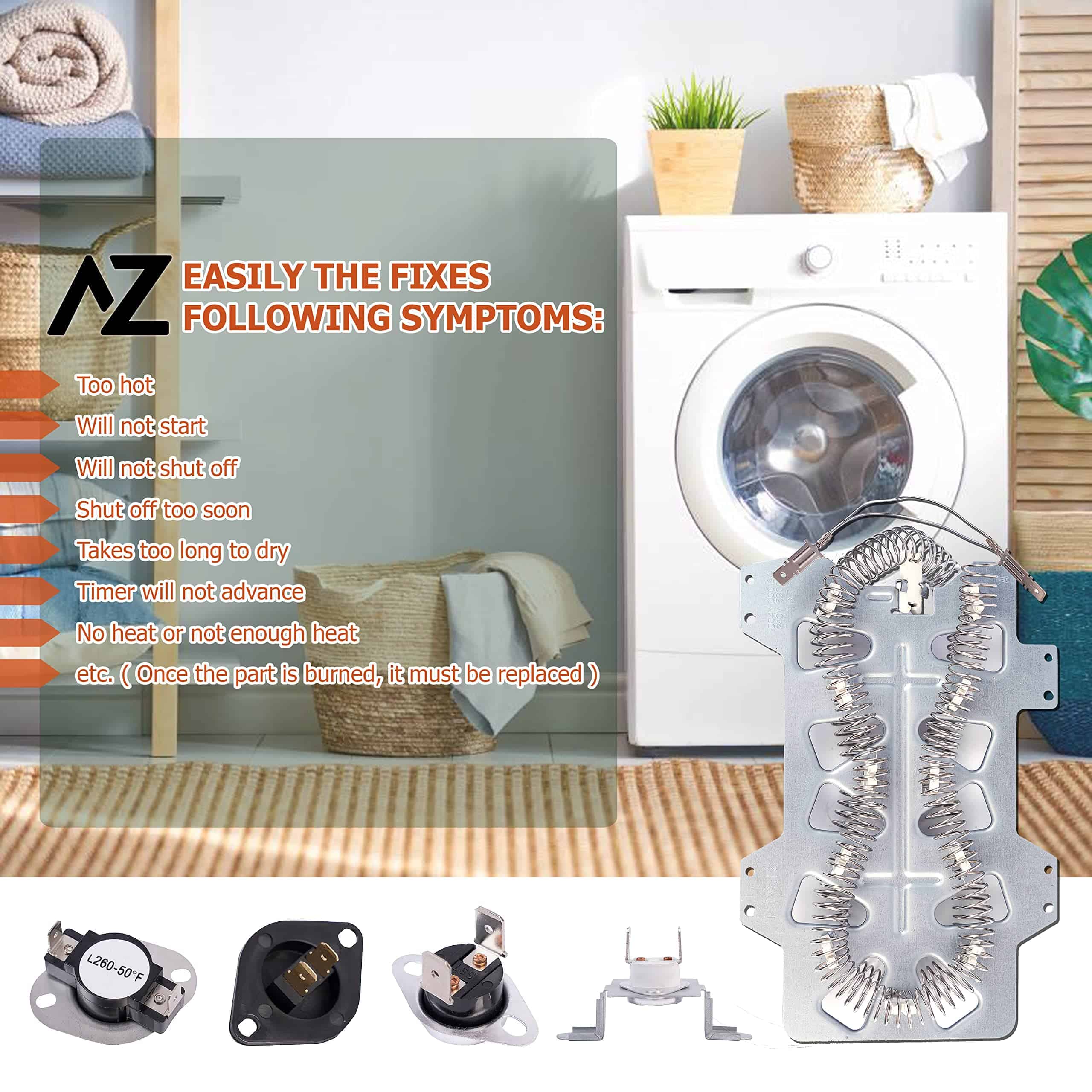 Elemento Calefactor para Secadora para Samsung Reemplaza - Imagen 8