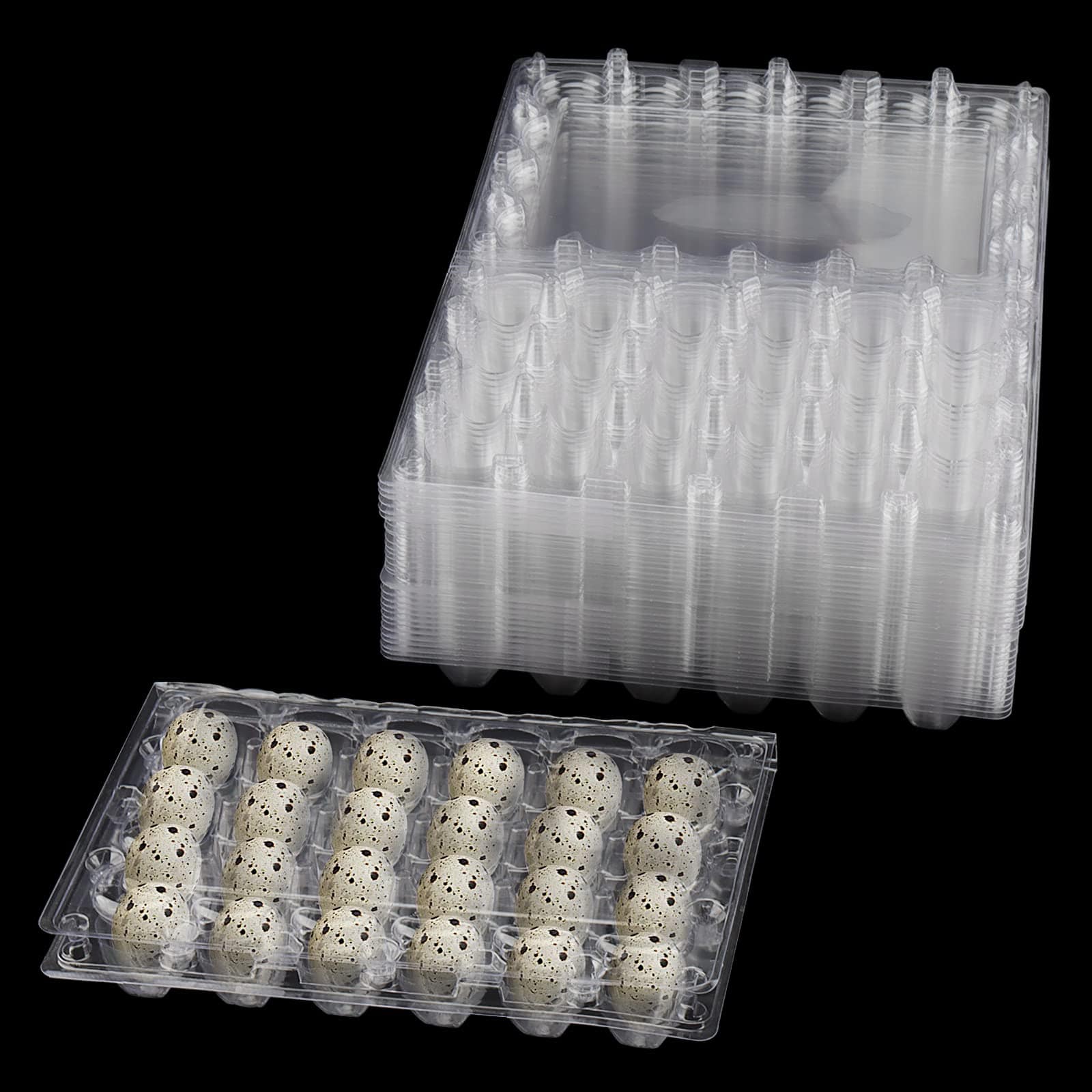 LEXININ 100PCS 24 Grid Quail Egg Cartons, Contenedores de