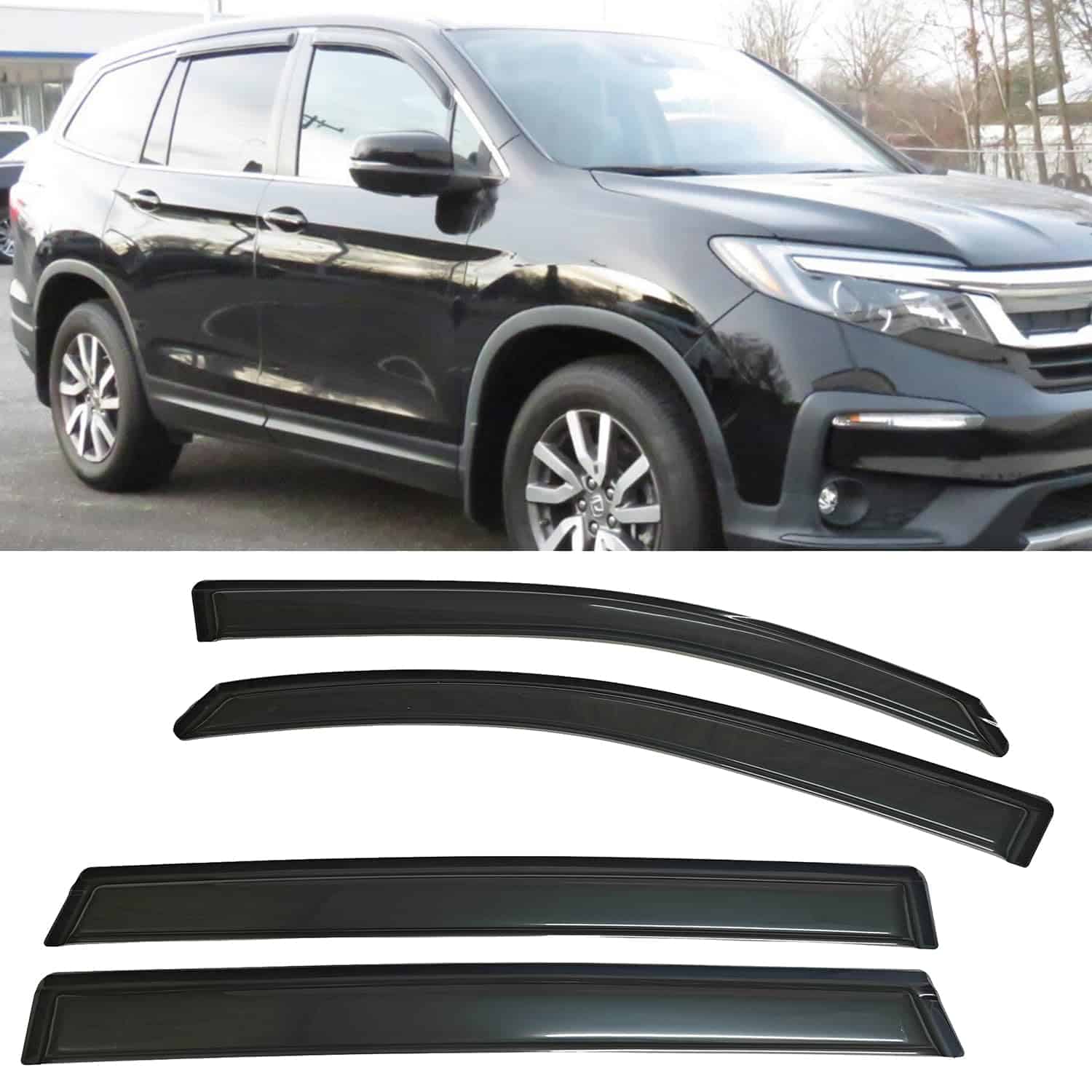 Deflector de ventanas de humo para sol y lluvia, protector