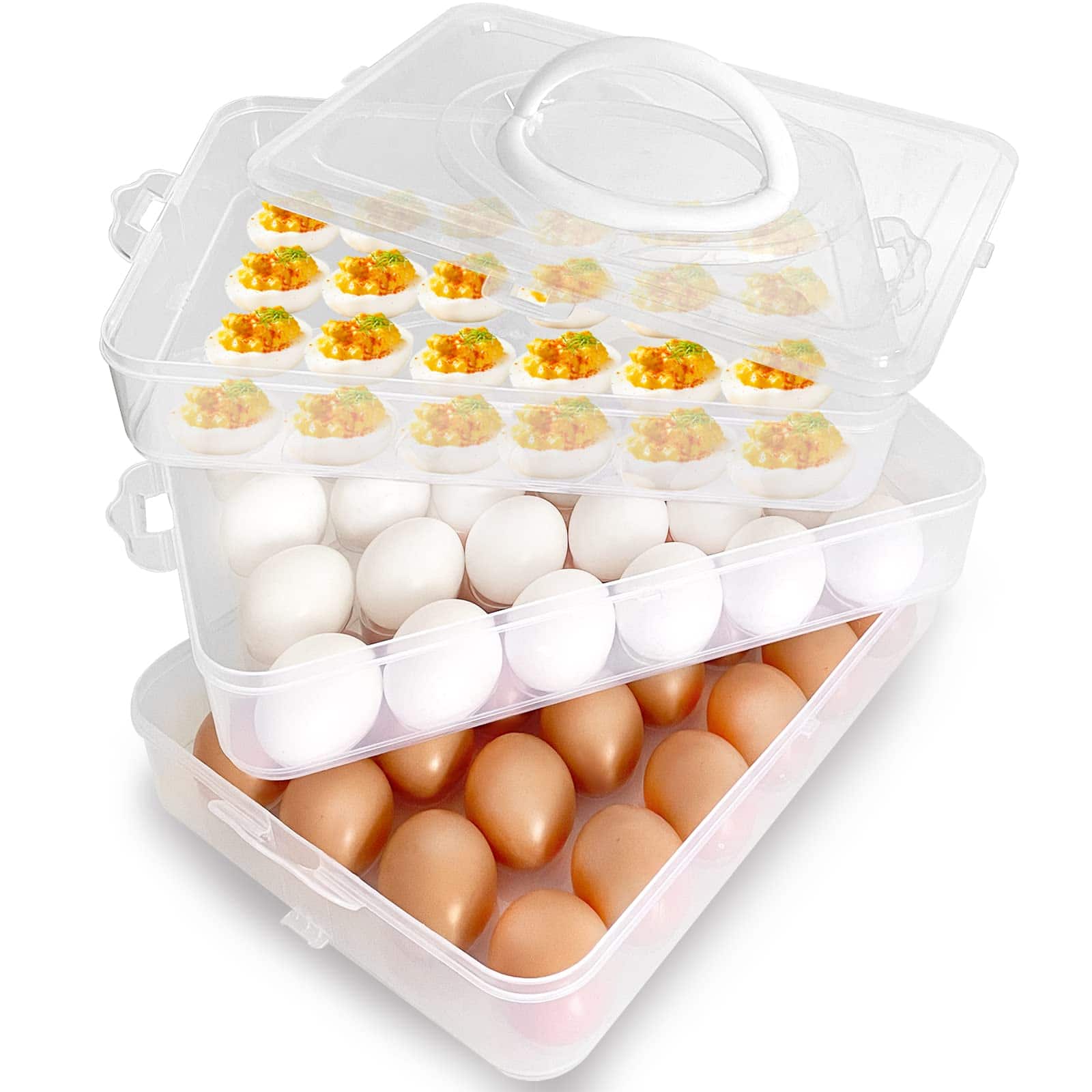 Porta huevos de 72 unidades, Bandeja para huevos rellenos