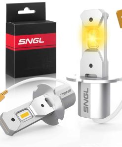 Par de bombillas LED amarillas SNGL mejoradas H3 para luz